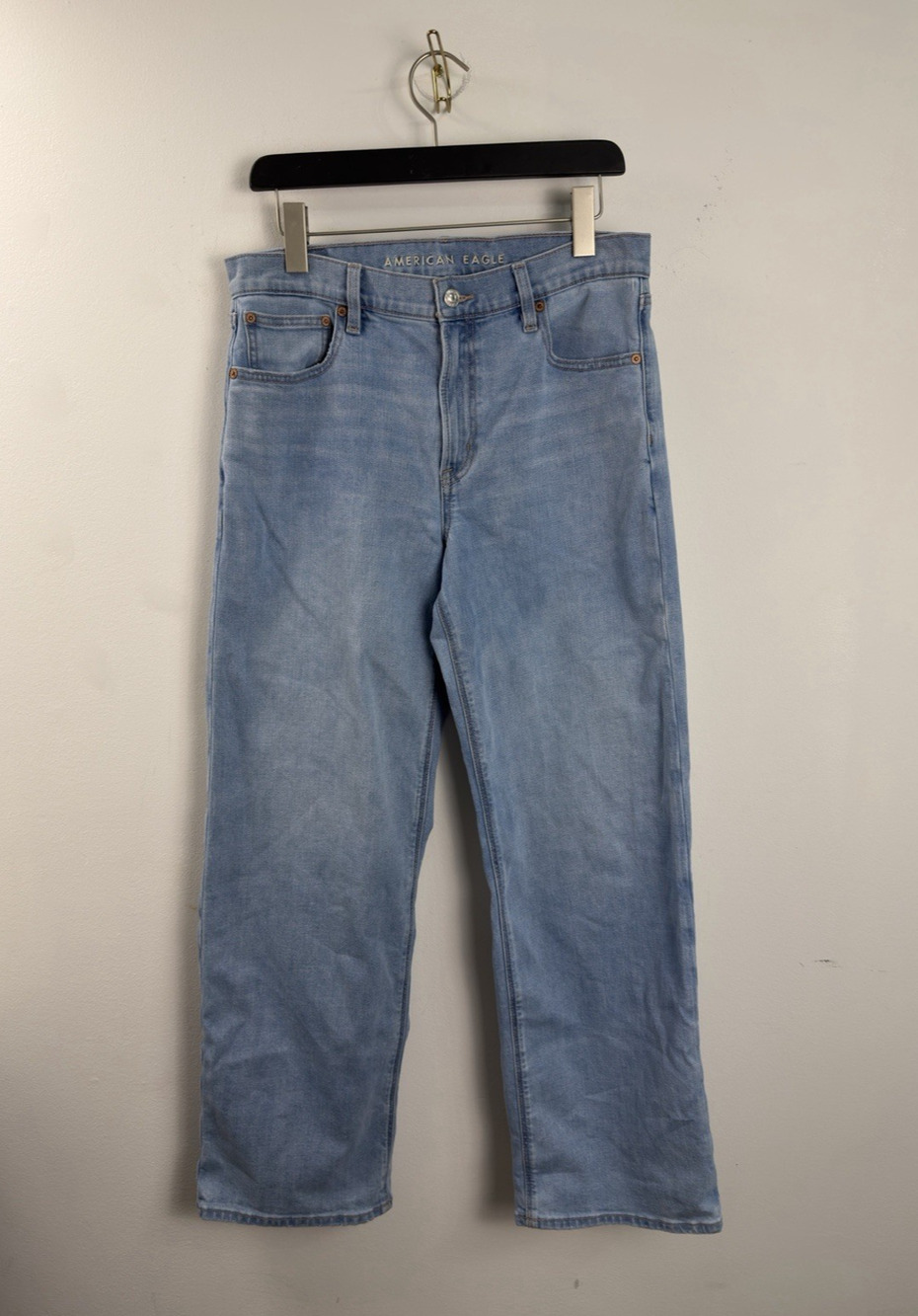 American Eagle Jeans Women's Stovepipe High-Rise Size 8 Long Blue Denim